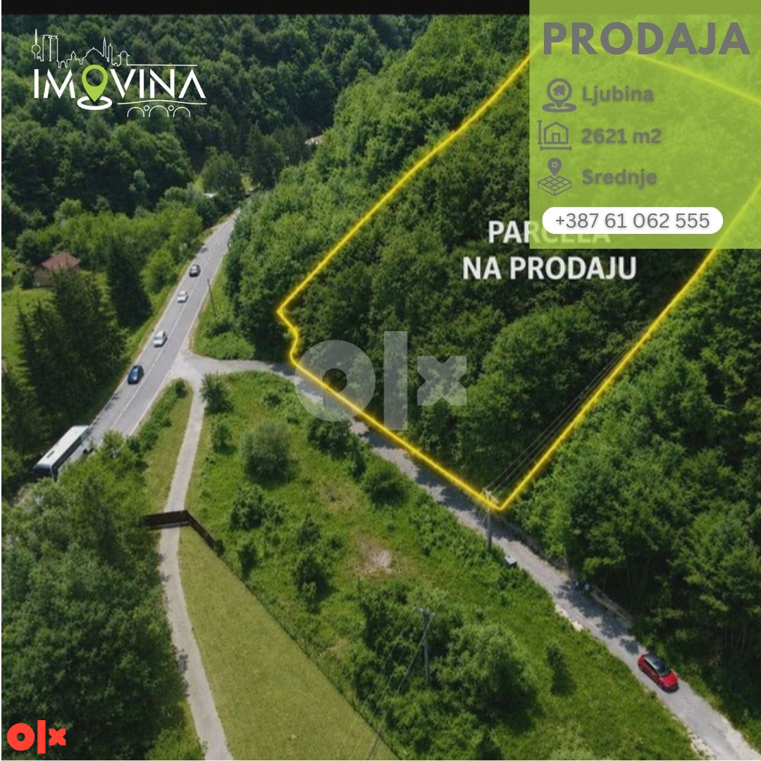 100956 Zemljišna parcela 2621m2, Ljubina-Srednje