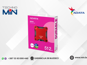 ADATA 512GB Eksterni SSD Durable SD620 SD620-512GCRD, Crveni
