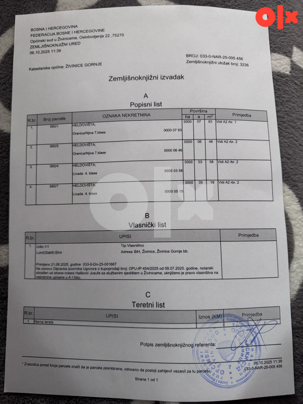 Zemljište Živinice 2