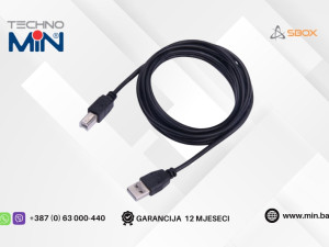 SBOX USB A-B kabal 5 metara, Crni