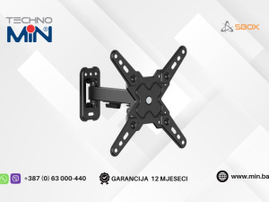 SBOX zglobni zidni nosač za TV LCD-221-2 13"-43" do 20kg, Crni
