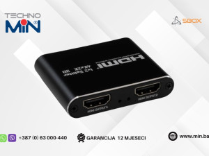 SBOX HDMI splitter 1x2 4K 30Hz, Crni