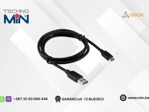 SBOX USB to Type-C kabel 3m USB-TYPE C-3, Crni