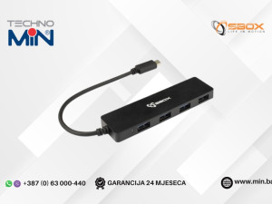 SBOX USB HUB H-404C Type-C 4x USB 3.0 Black