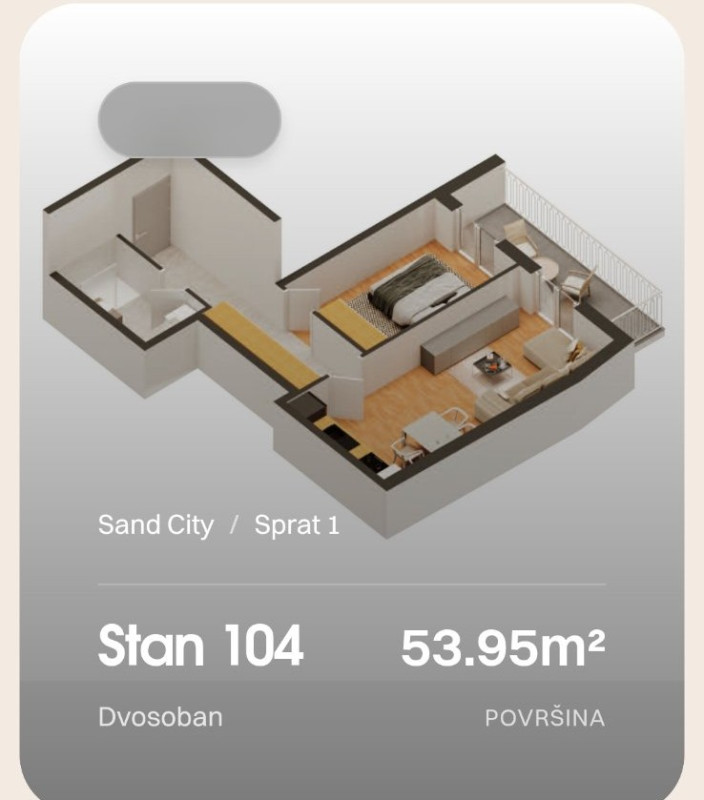 Dvosoban stan u izgradnji 53.95m2/Braće Podgornika 74, Banja Luka