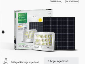 LED solarni reflektor Green Tech 200W, 3CCT, IP65
