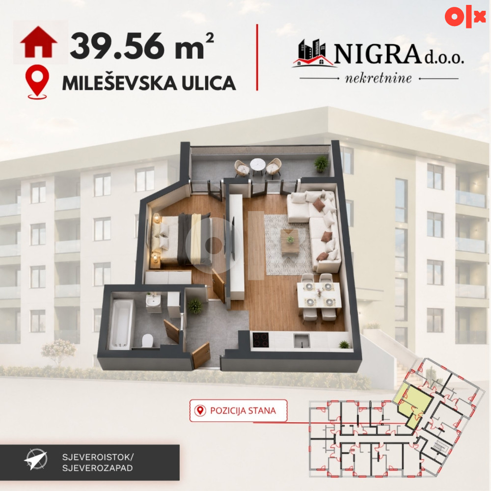 Jednosobni stanovi od 39 do 45m2 4