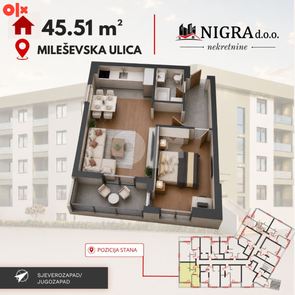Jednosobni stanovi od 39 do 45m2 8
