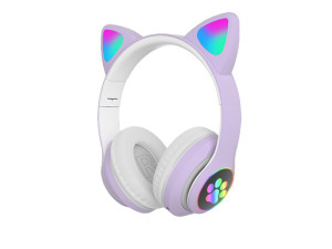 Slusalice Cat ear stn-28,djecje wireless ljubicaste
