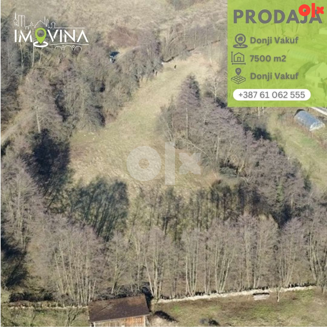 100958 Zemljišna parcela sa mogućnošću gradnje 7500m2 Donji Vakuf