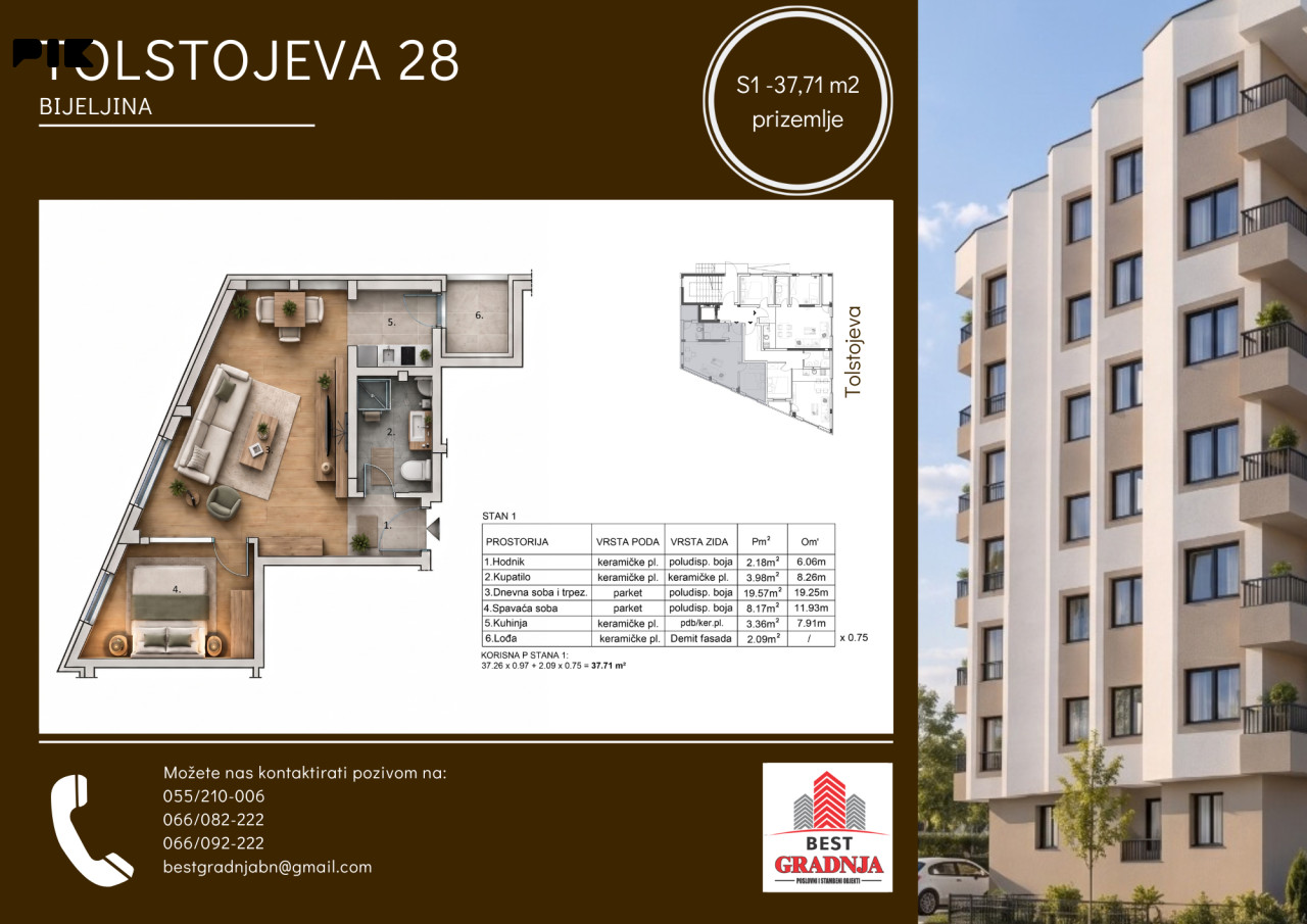 Apartment, 38 m²