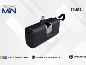 Trust Pacto Pocket Power Bank 5000mAh 20W PD USB-C 26104, Crni