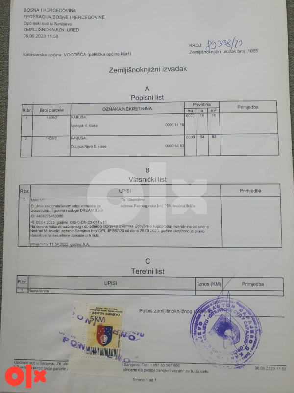 Zemljište Vogošća 3