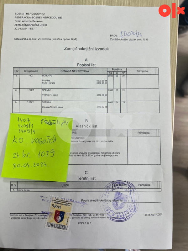 Zemljište Vogošća 22