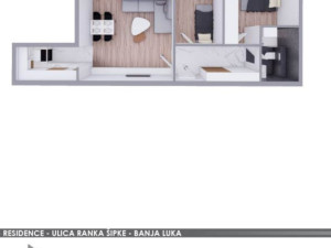 STAN SA 2 SP.SOBE, 53,76m2, OZIDANO