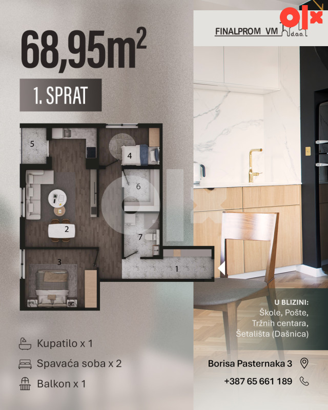 Stan Bijeljina 46m2 2