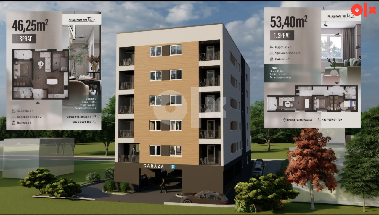 Zgrada RESIDENCE, slobodni stanovi 44,46,53,69m2