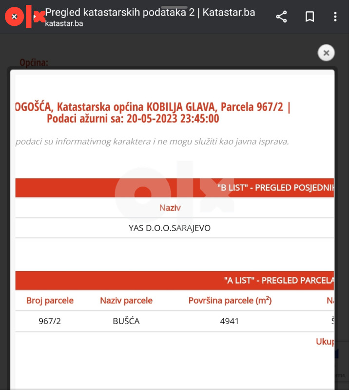 Zemljište Kobilja Glava, Busca, 5 duluma sa glavnim projektom! 3