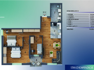 Četvorosoban stan Banja Luka (74.60m2)_Hidroenergo