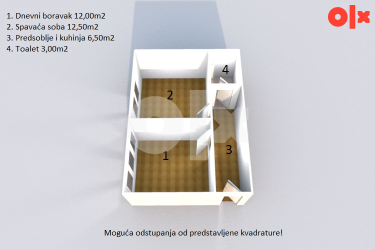 Manji dvosoban stan, Bjelave, Centar 10