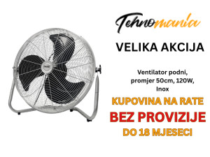 Ventilator podni, promjer 50cm, 120W, Inox