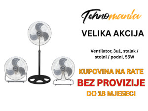Ventilator, 3u1, stalak / stolni / podni, 55W