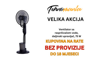 Ventilator sa raspršivačem vode, daljinski upravljač, 75 W