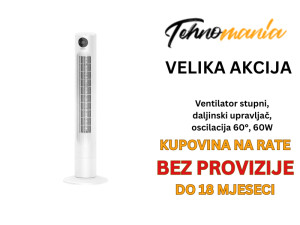 Ventilator stupni, daljinski upravljač, oscilacija 60, 60W