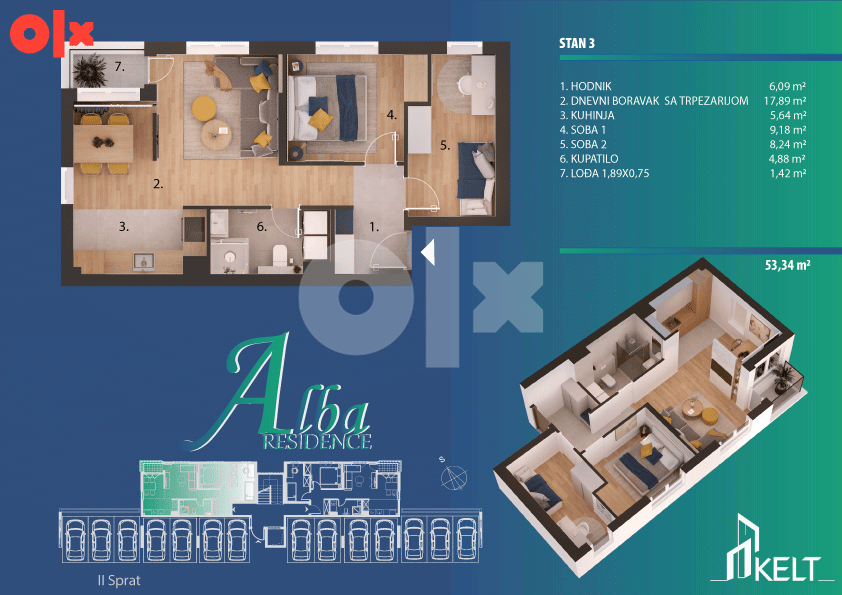 Trosoban stan [53.34 m2] Banja Luka 3