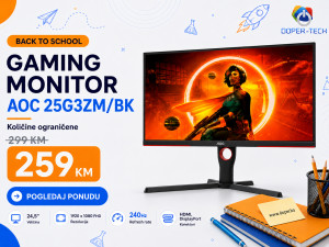 Gaming monitor AOC 25G3ZM/BK 24,5'' 240Hz DOPER B2S
