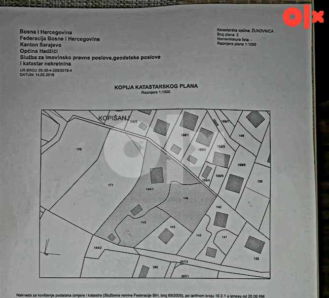 Zemljište Hadžići + registrovana građevinska dozvola 2