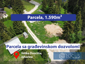 LOCUS: Parcela 1590m2 sa građevnskom dozvolom, Jahorina