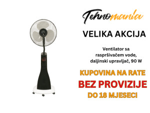 Ventilator sa raspršivačem vode, daljinski upravljač, 90 W