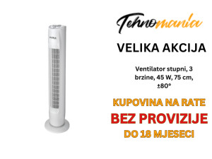 Ventilator stupni, 3 brzine, 45 W, 75 cm, 80