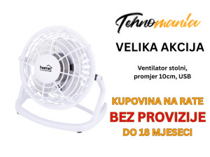 Ventilator stolni, promjer 10cm, USB