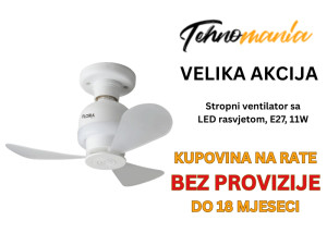 Stropni ventilator sa LED rasvjetom, E27, 11W