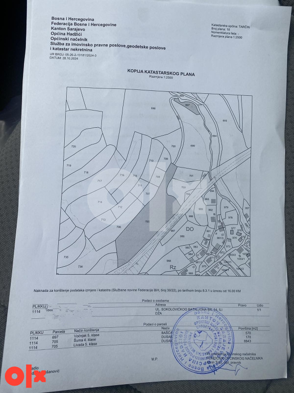 Prodaja zemljišta Tarčin 9500 kvadrata 2