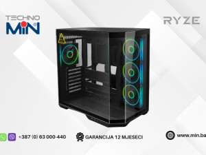 RYZE Mythic MT500 4F Dual Chamber RMT5004FB, 4x ARGB, ATX, Crna