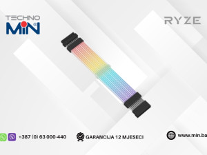 Inter-Tech RYZE ARGB 24-Pin produžni napojni kabal REC24PB, Black