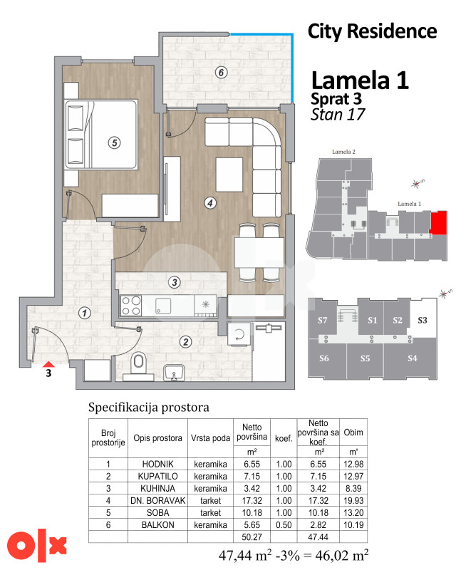 PRODAJA STAN DOBOJ - CITY RESIDENCE LAMELA 1 2
