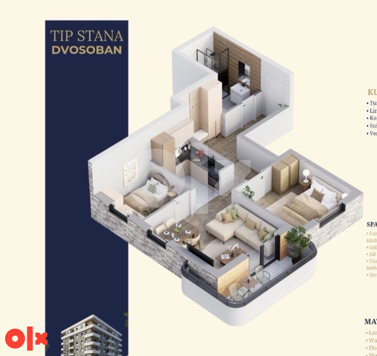 Stan u izgradnji- 50,79 m2