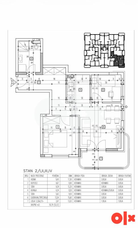 Stan u izgradnji- 50,79 m2 2
