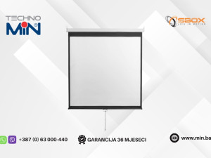 SBOX projektorsko platno zidno/stropno PSM-100-2 180x180cm Bijeli