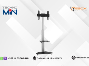 SBOX podni mobilni FS-500 37"-70" do 40kg sa policom Srebrni/Crni