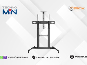 SBOX podni mobilni FS-3610 60"-100" do 100kg sa policom, Crni
