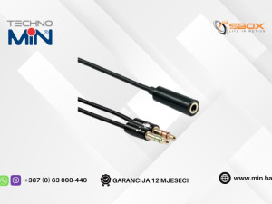 SBOX Audio adapter 3.5mm Ženski 4-pin na 2x 3.5mm Muški 3-pin 0.2
