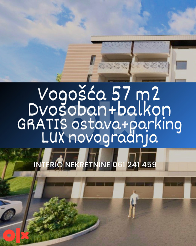 Vogošća dvosoban stan 57 m2 sa balkonom GRATIS ostava i parking