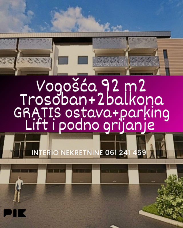 Vogošća 92 m2 trosoban penthouse sa 2 balkona gratis parking