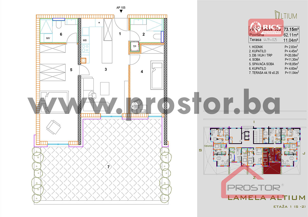 NOVOGRADNJA ALTIUM: Stanovi 38-102m2, Centar 5
