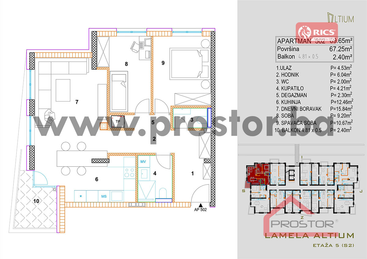 NOVOGRADNJA ALTIUM: Stanovi 38-102m2, Centar 17